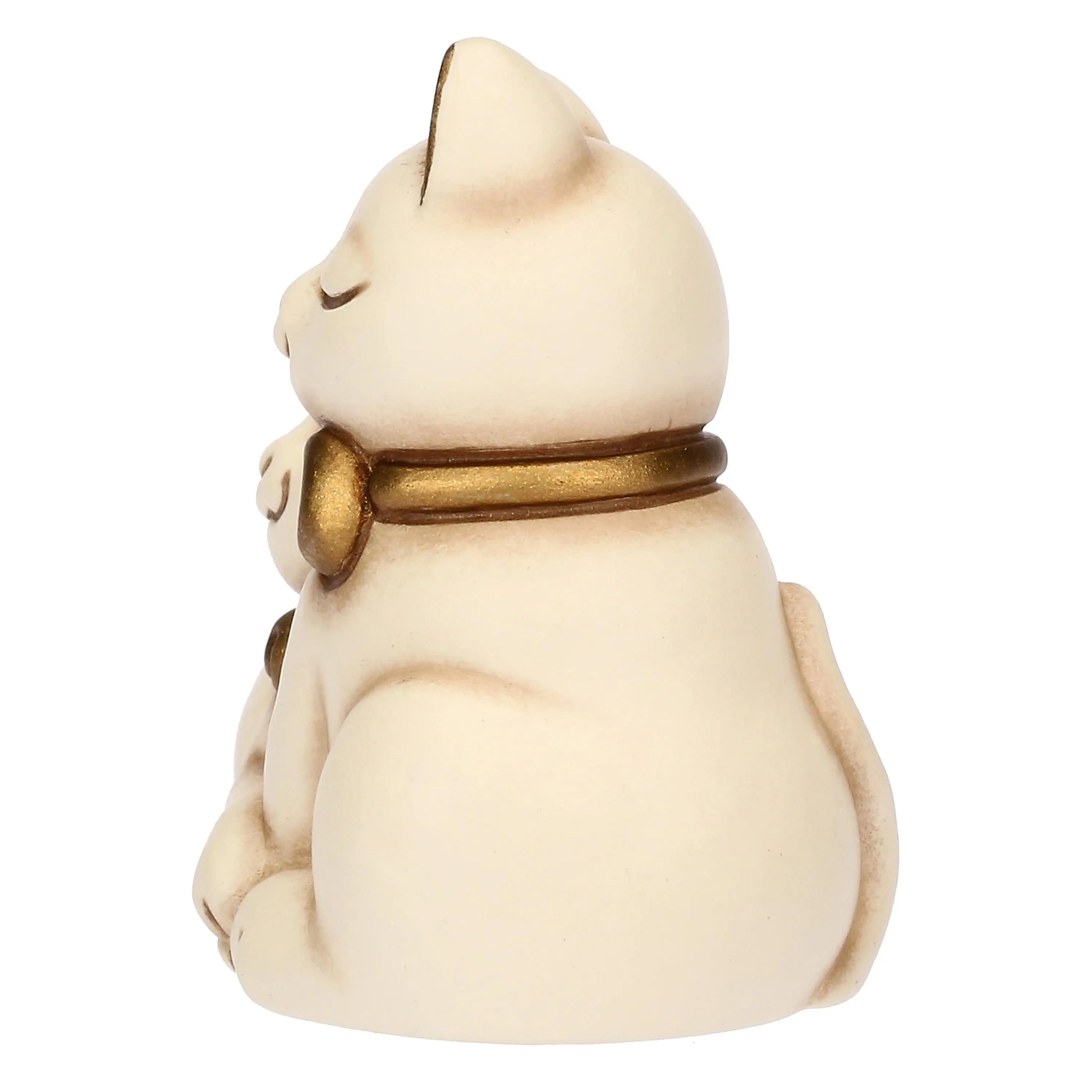 „Hochwertige Keramikfigur mit zwei Katzen, die Nähe und Geborgenheit darstellen, handbemalt und zeitlos gestaltet.“