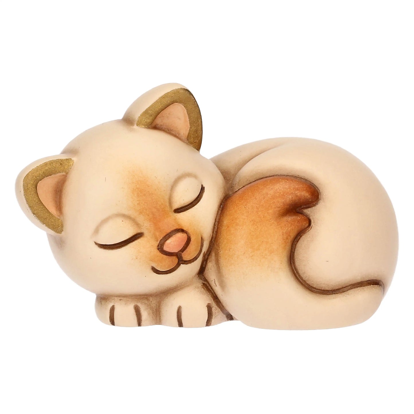„Keramik-Mini-Katze Bianca im THUN-Stil, handgefertigt, mit weichen Linien und liebevollem Ausdruck.“