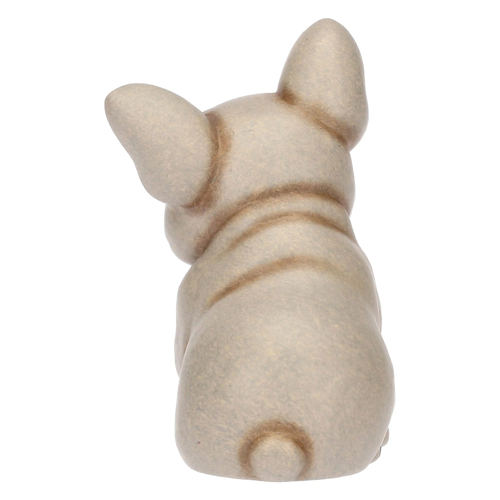 Mini Bulldog Keramikfigur Francy aus handgefertigter Keramik für Regal oder Vitrine
