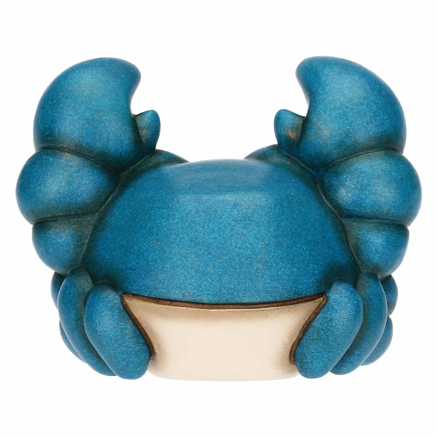 Dekorative blaue Krabbe aus Keramik maritimes Wohnaccessoire Detailansicht