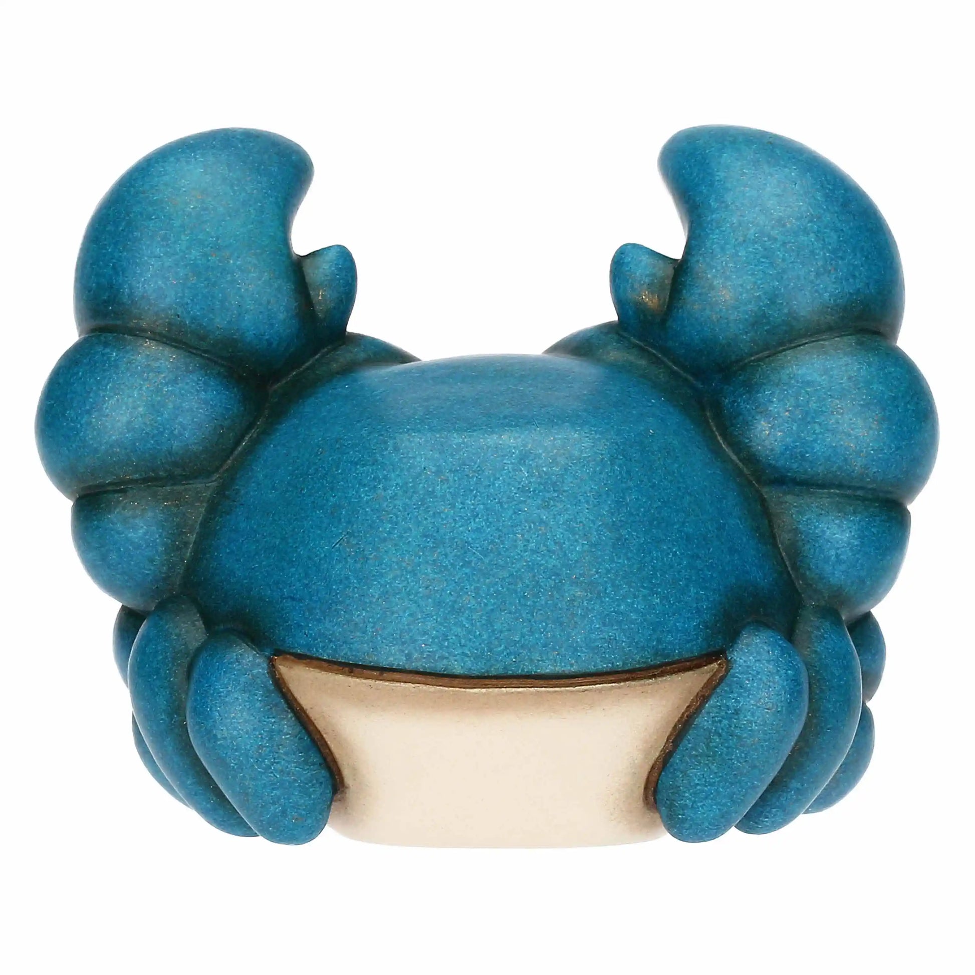 Dekorative blaue Krabbe aus Keramik maritimes Wohnaccessoire Detailansicht