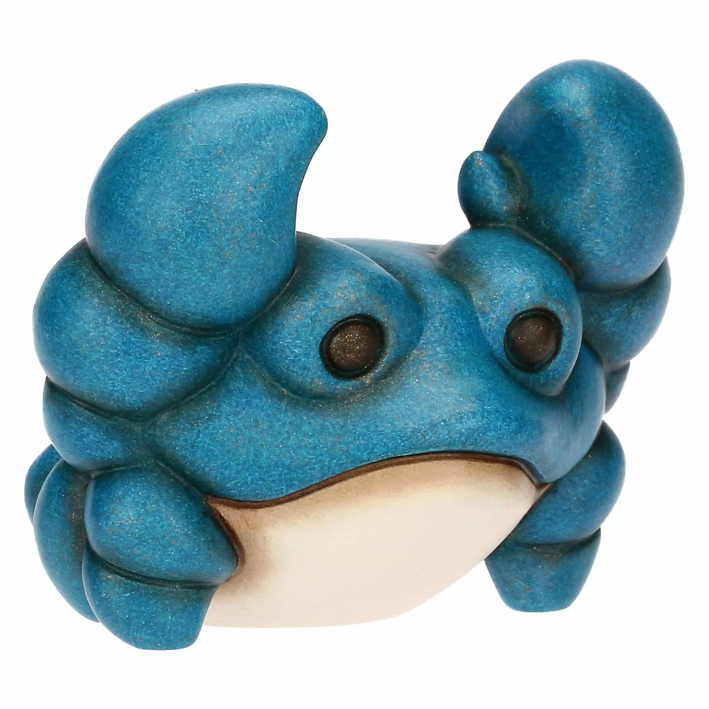 Blaue Keramik Krabbe stilvolle Meeres Dekofigur Sommer Dekoration