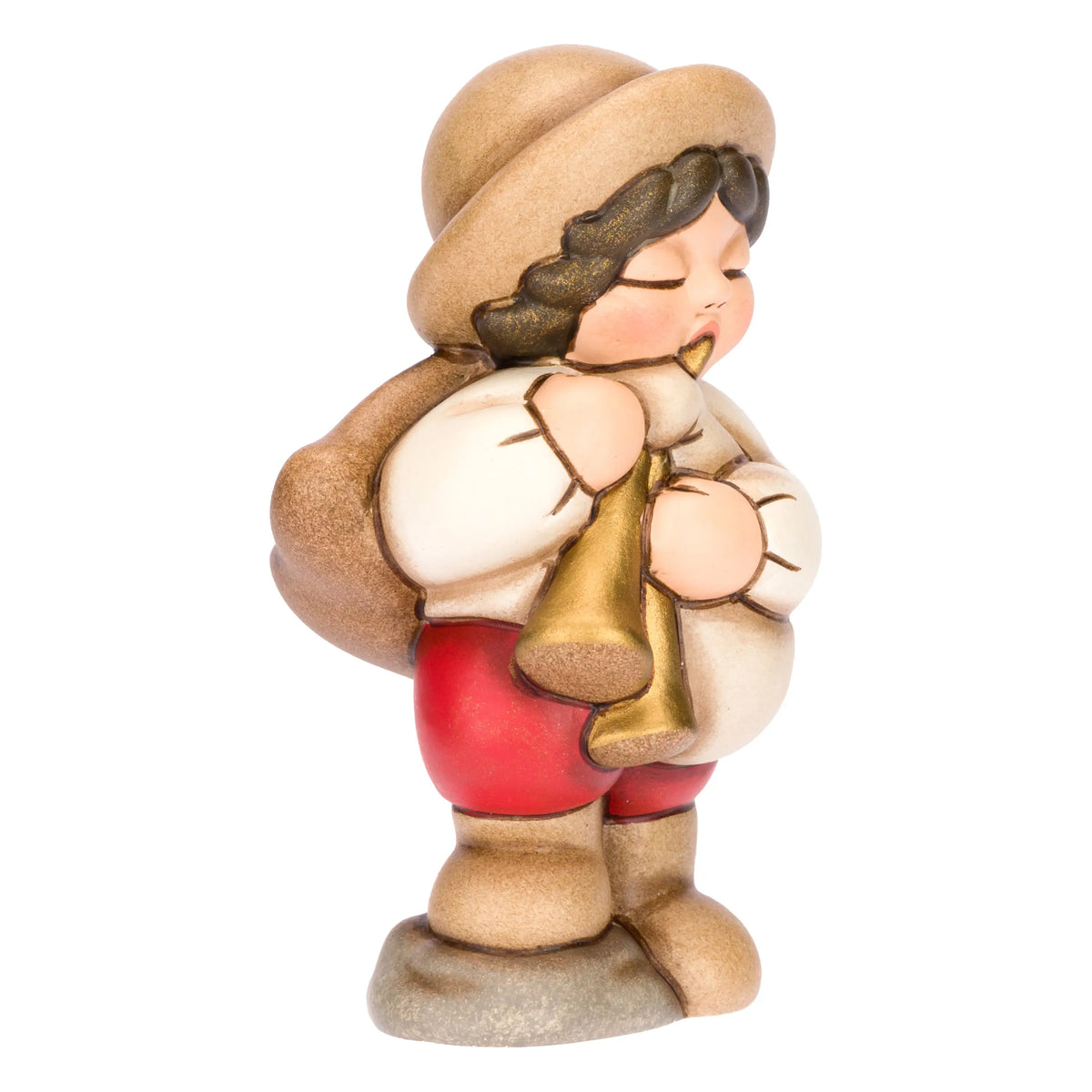 Keramik-Krippenfigur von THUN: Dudelsackspieler für eine traditionelle Weihnachtskrippe