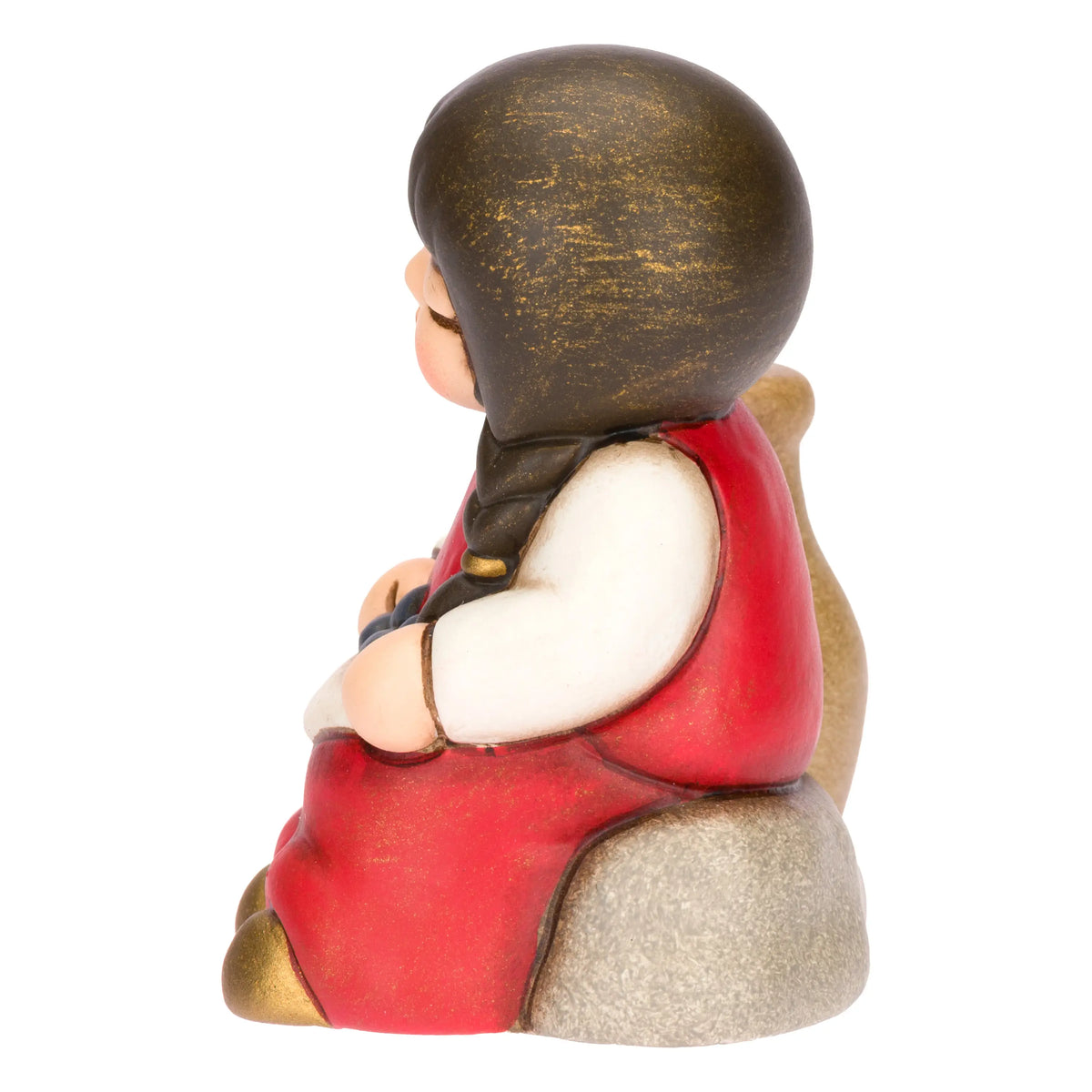 THUN Mädchen mit Oliven als detailreiche Keramikfigur für die Weihnachtskrippe