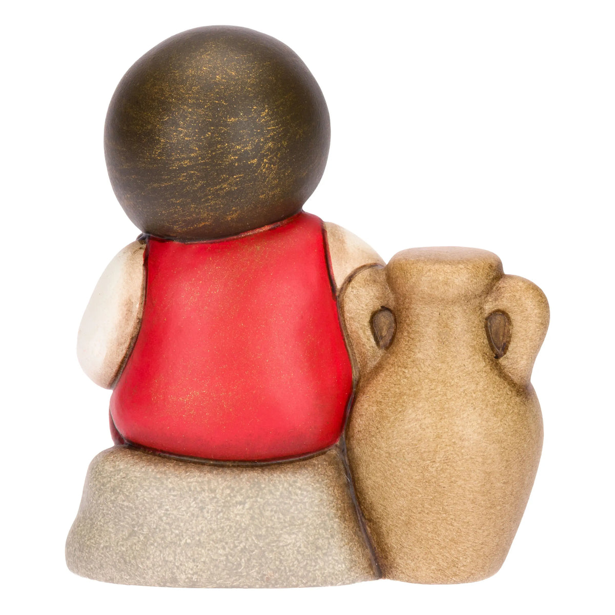 Handbemalte THUN Krippenfigur Mädchen mit kleinem Korb voller Oliven