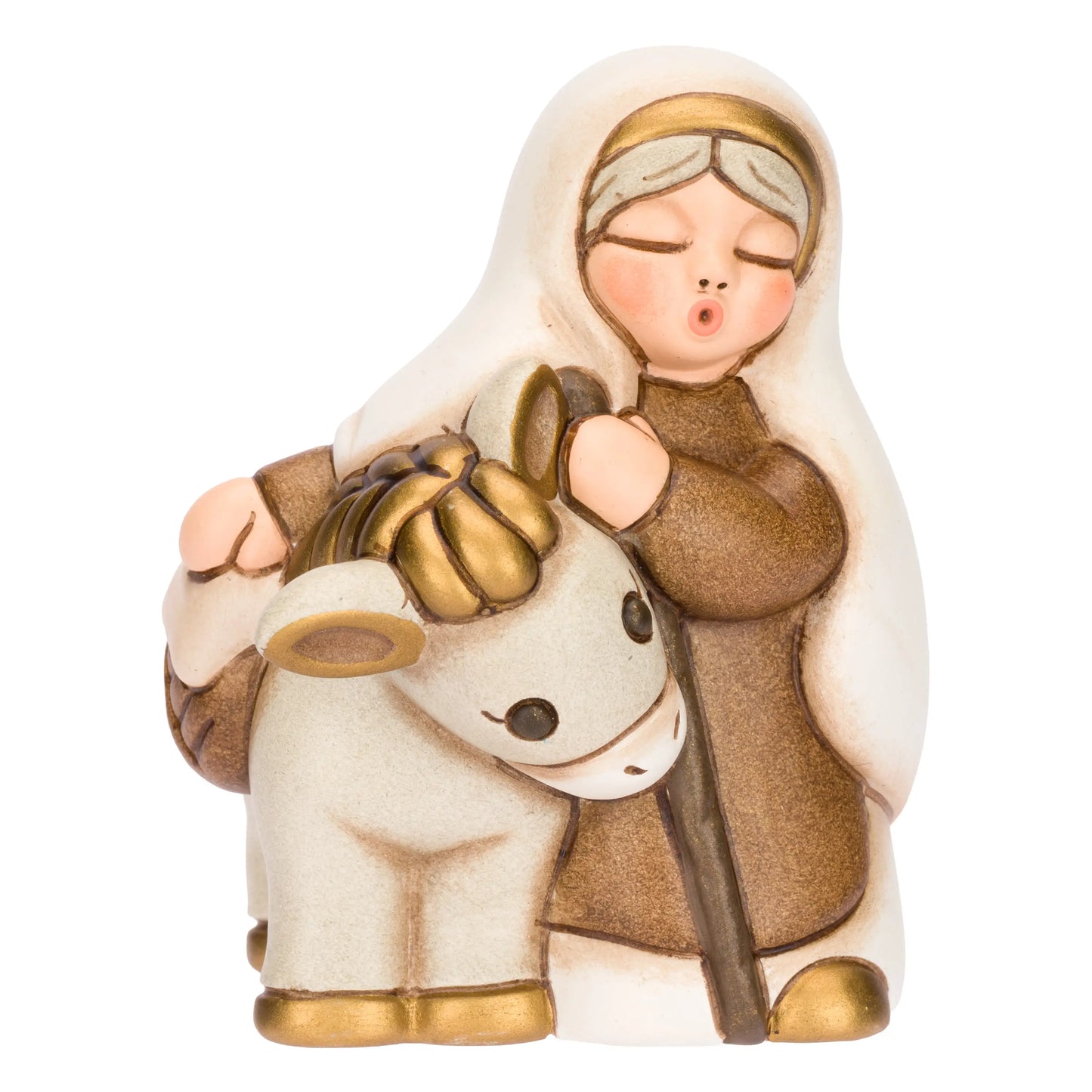 T11660280A83 Krippenfigur Großmutter mit Esel