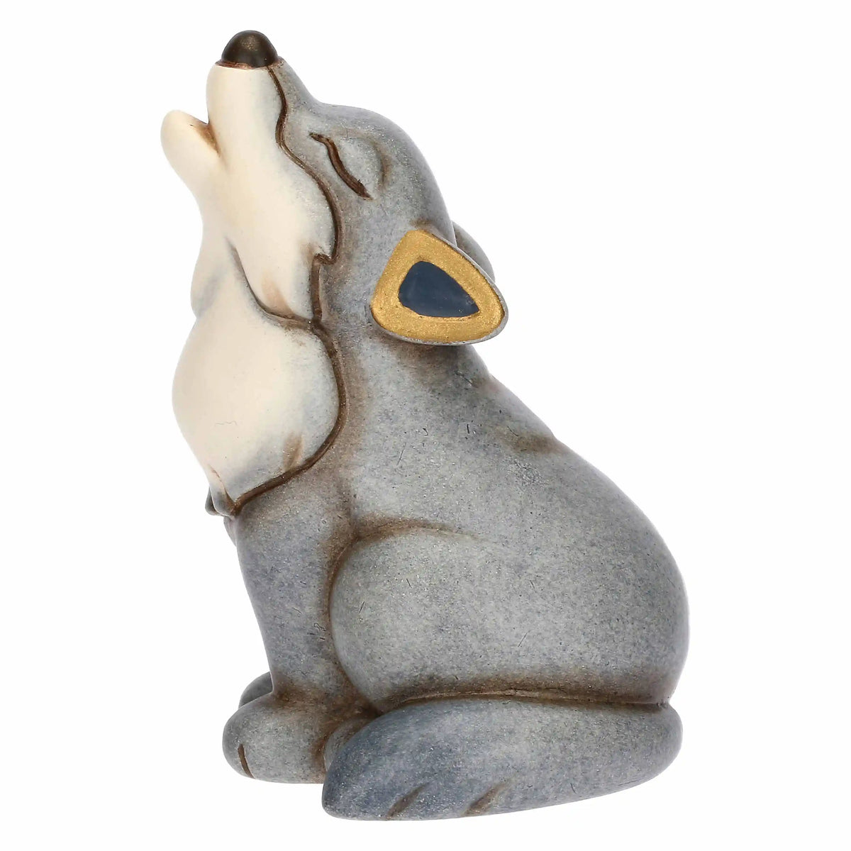 Kleiner Wolf aus Keramik, handbemalt