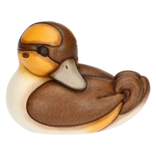 Kleine Stockente aus Keramik, handbemalt