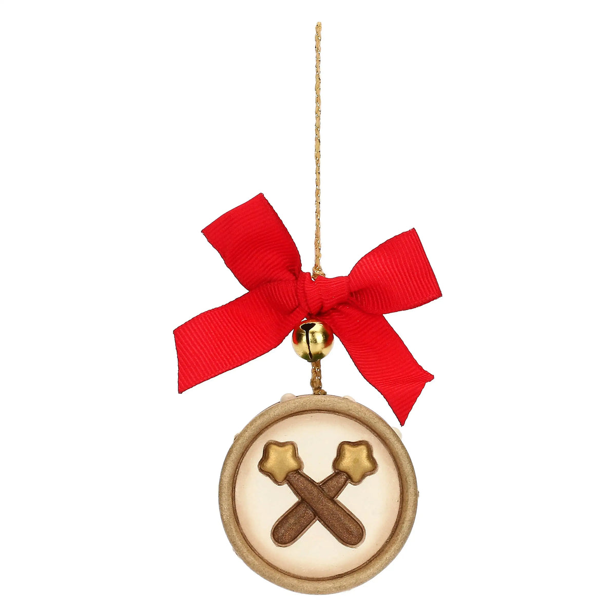 Nostalgische Keramiktrommel als Weihnachtsbaumschmuck