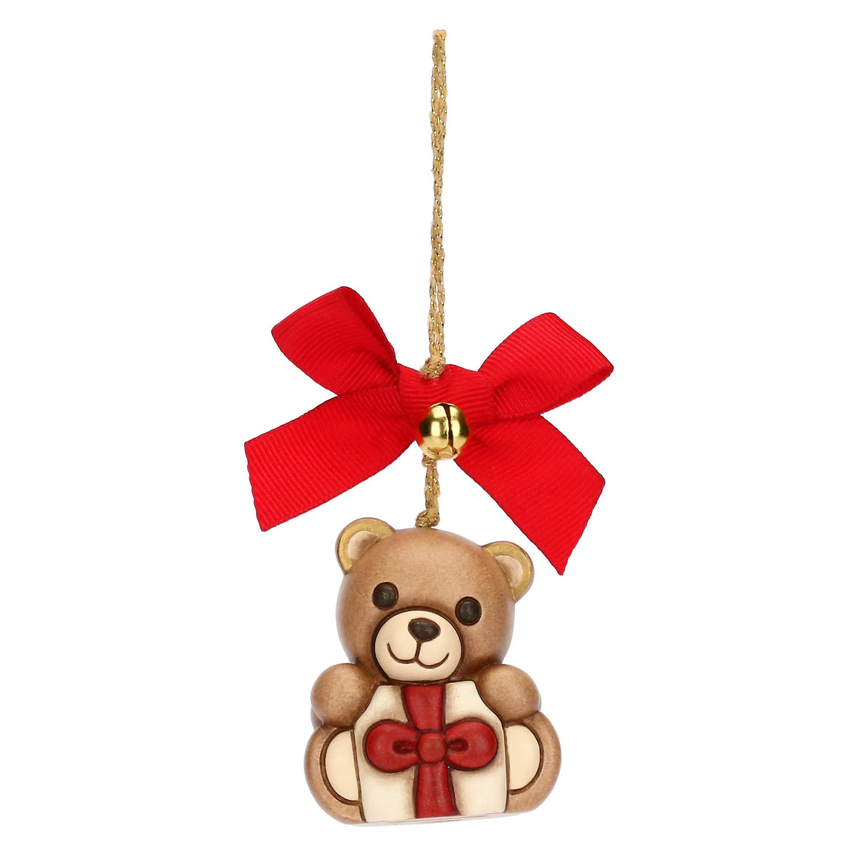 Nostalgischer Keramik-Teddy als Weihnachtsbaumschmuck