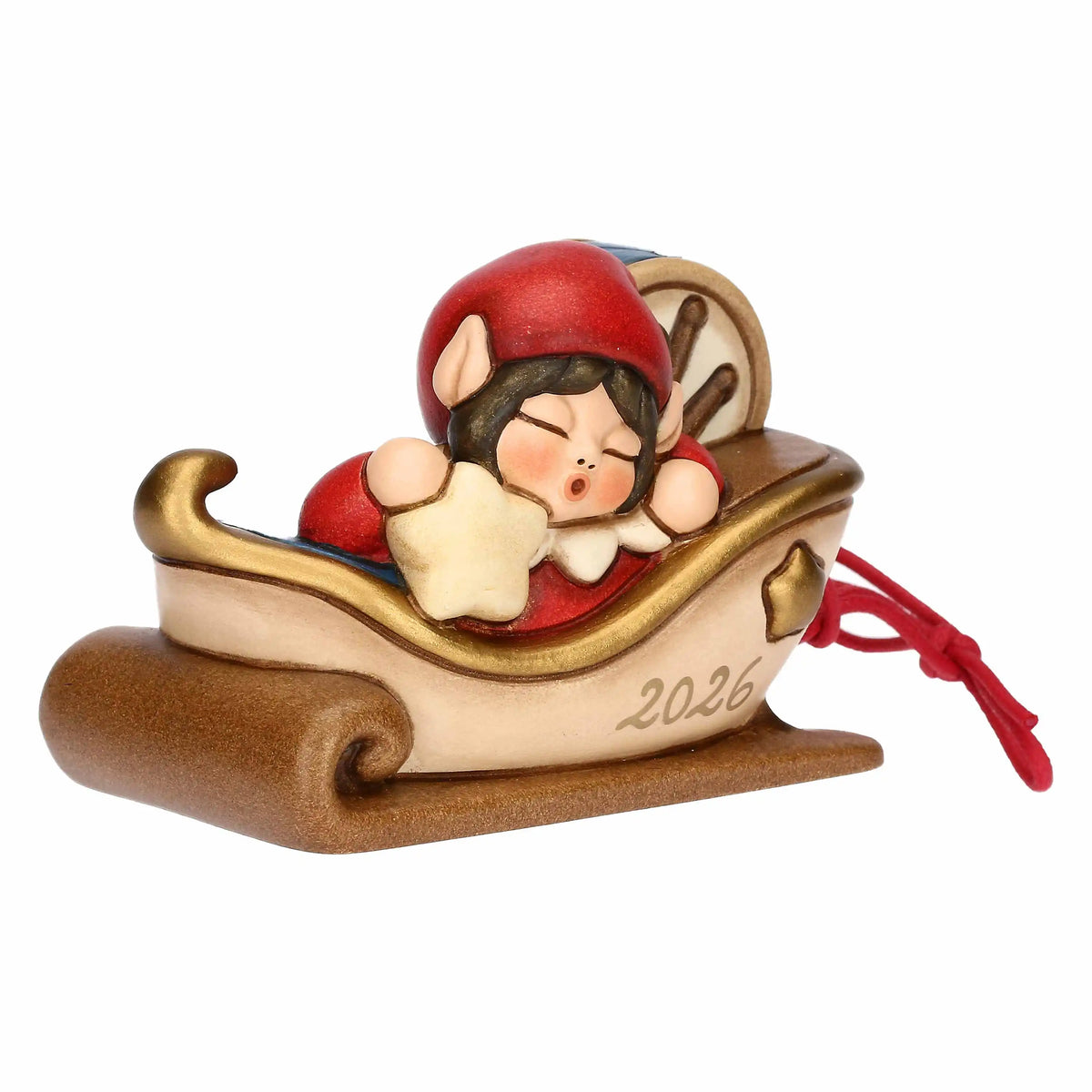 Keramikfigur mit Elf als besonderes Weihnachtsdorf-Zubehör