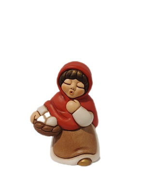 Thun Krippenfigur – Frau mit Eierkorb Freude an Weihnachten – Sammelfigur mit Herz