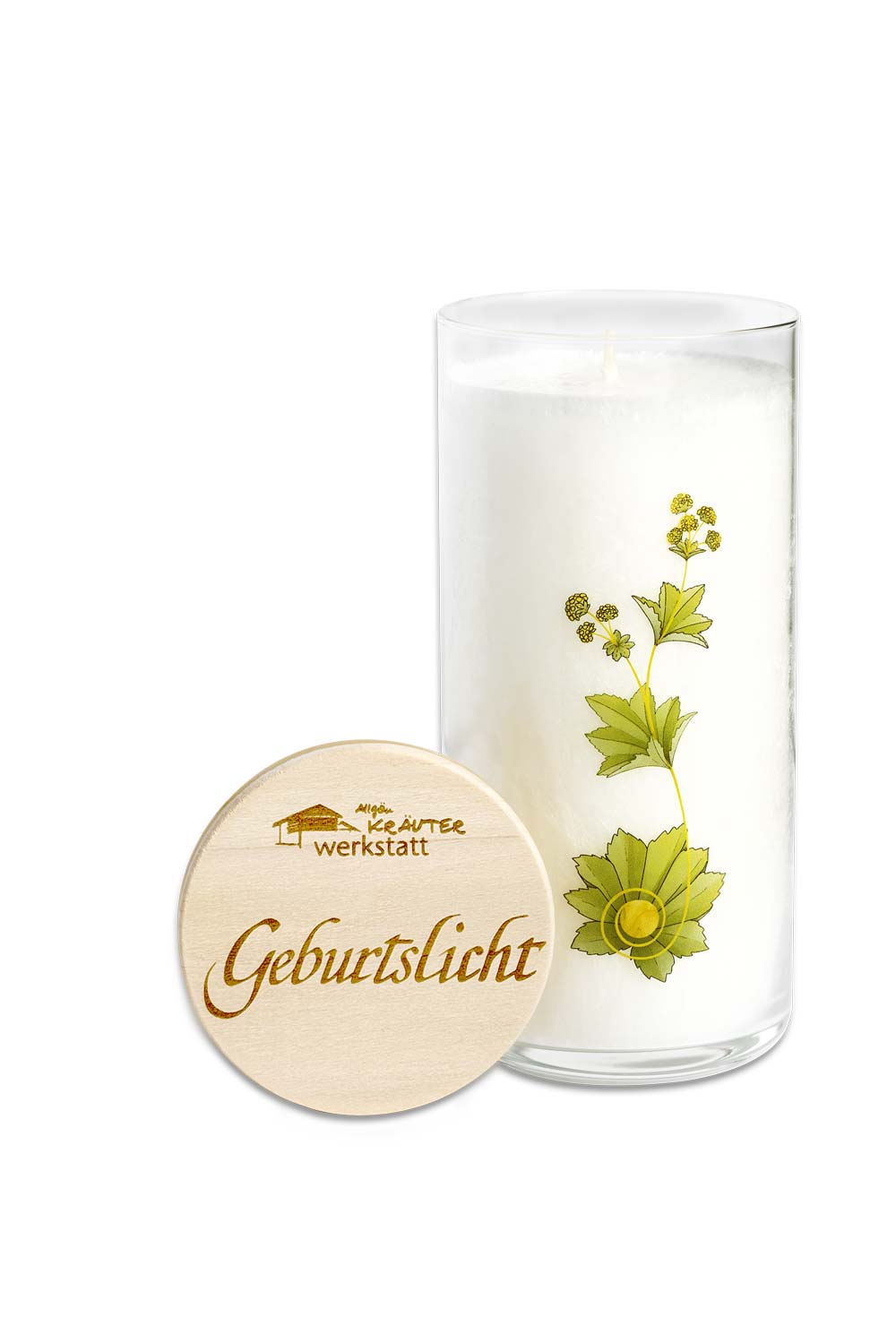Candela alle erbe in vaso