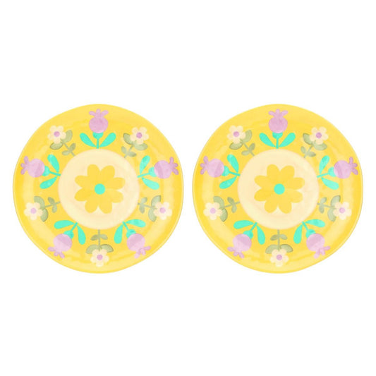 P4992P00 Set of 2 flat melamine plates Florianne primavera