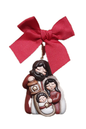 Thun Christbaumschmuck Heilige Familie – handgefertigte Weihnachtsfigur aus Italien, Krippenmotiv als edle Weihnachtsdekoration und Sammlerstück
