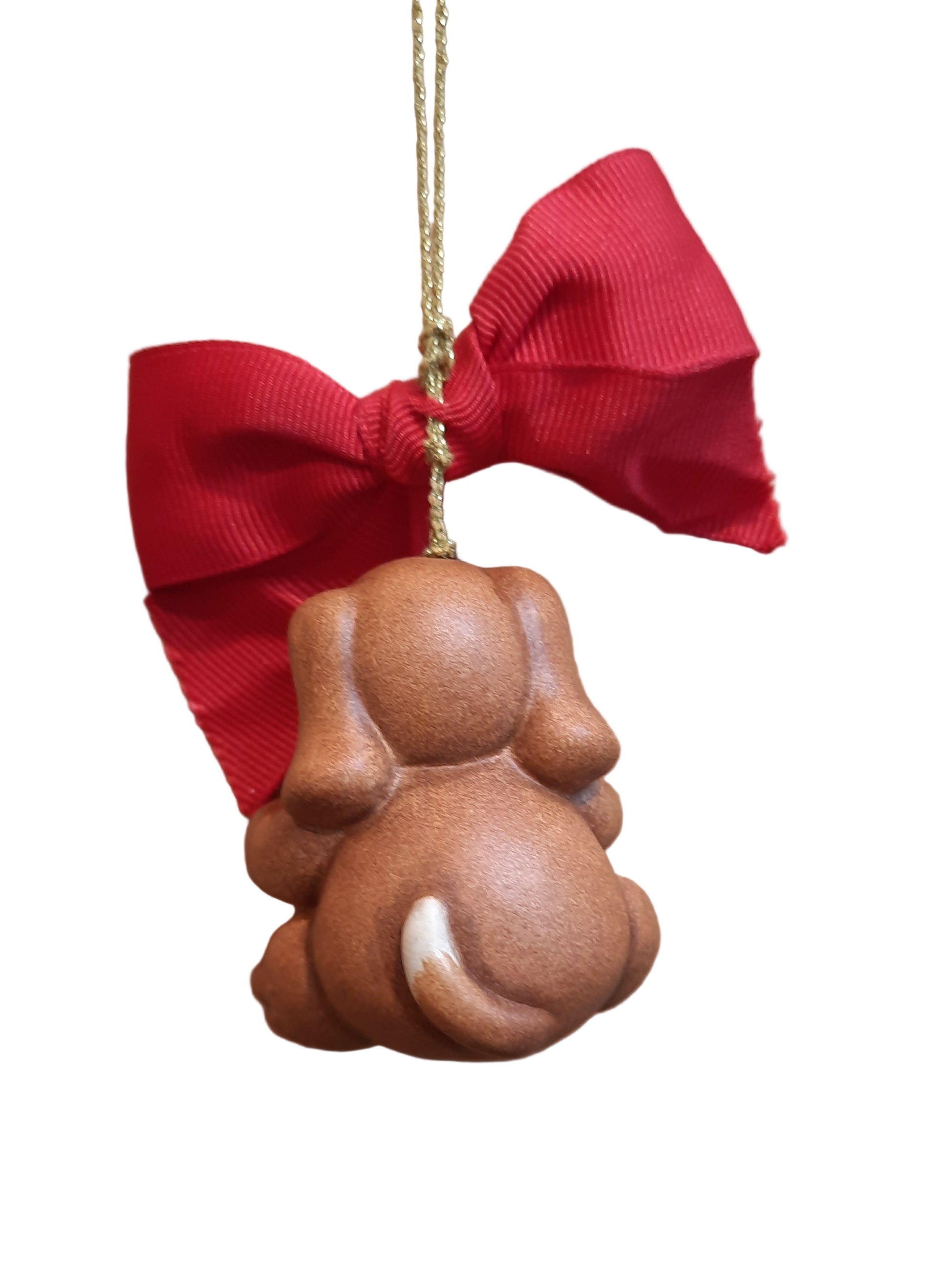 Thun Weihnachtsanhänger in Form eines Hundes mit goldenem Stern – liebevoll handgefertigte Keramikdeko für festliche Stimmung.