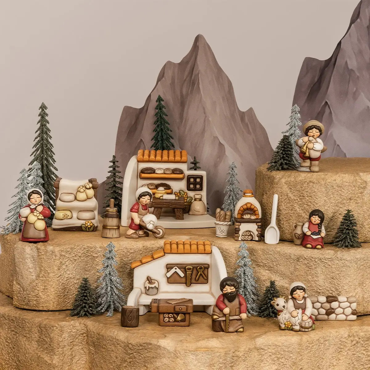 3-teiliges THUN Keramik-Bäckerset für die Weihnachtskrippe