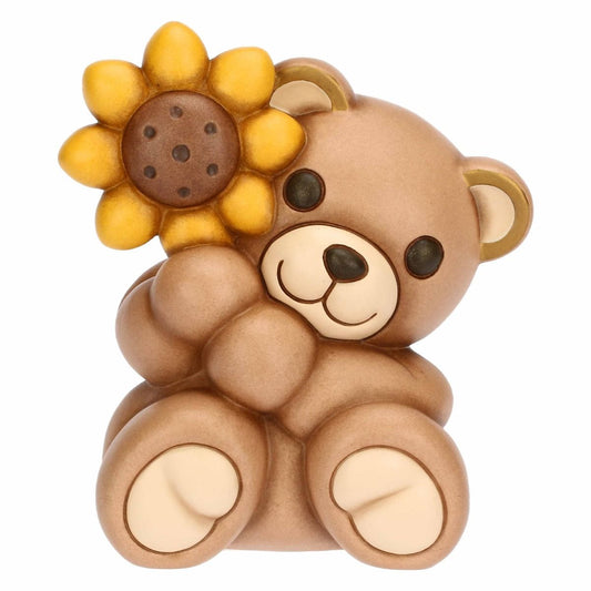 T10026276H90 Teddy mit Sonnenblume aus Keramik, groß