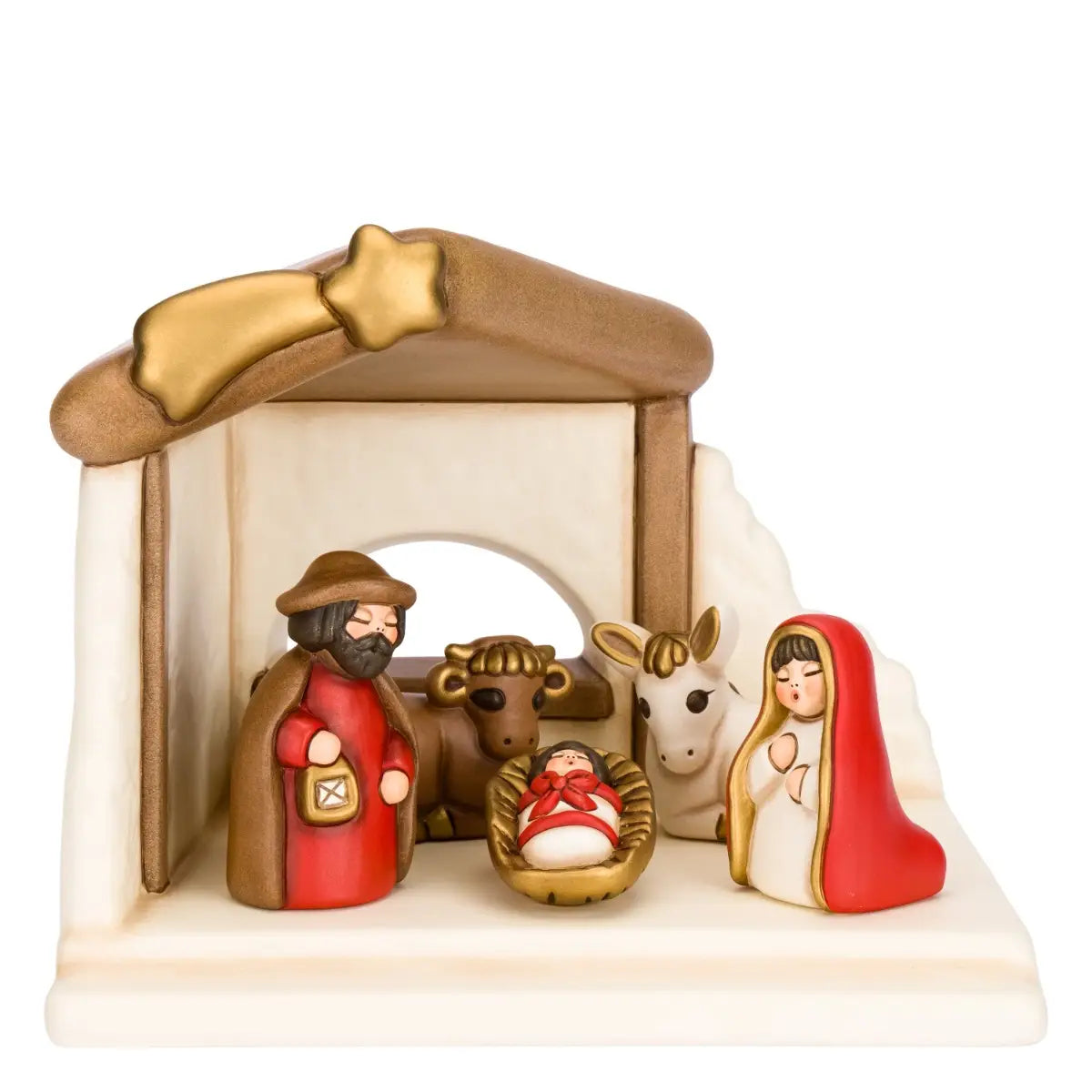 THUN Weihnachtskrippe mit Heiliger Familie aus Keramik
