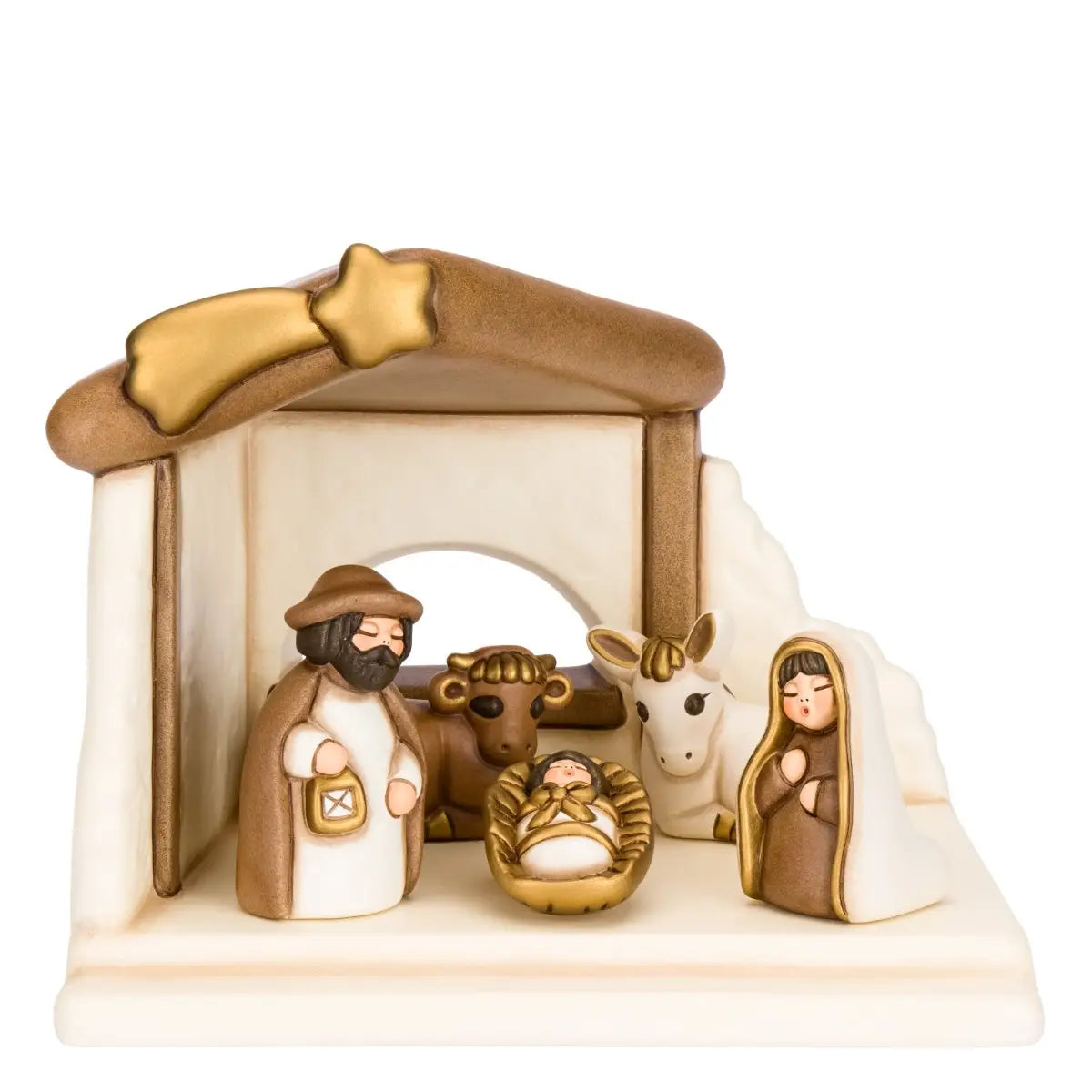 THUN Weihnachtskrippe mit Heiliger Familie aus Keramik