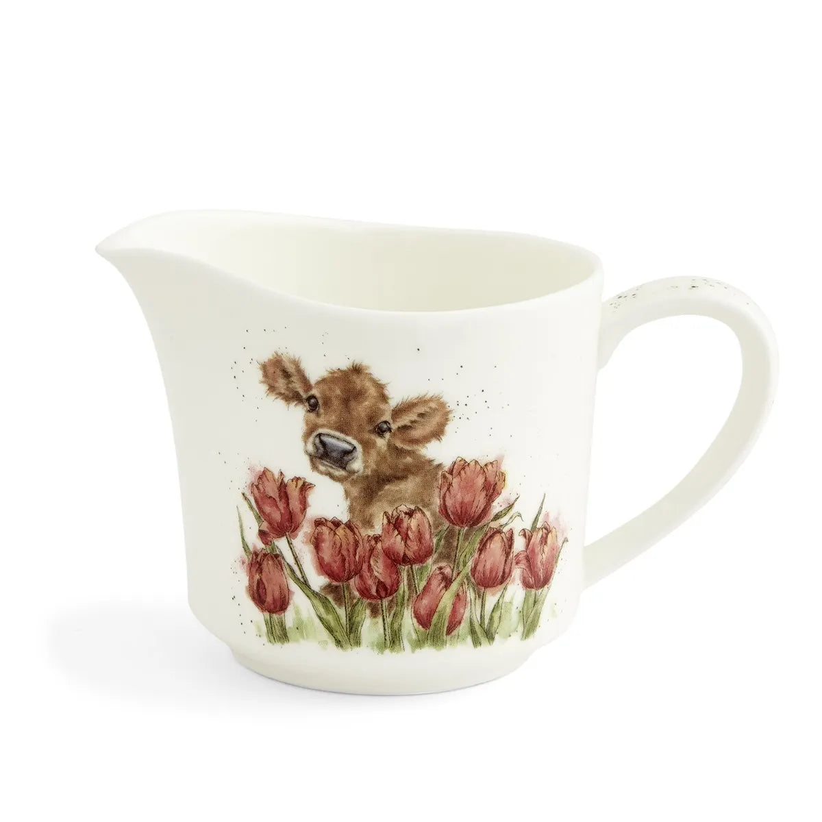 Wrendale Designs Milchkännchen aus Bone China mit Kalb und Tulpen