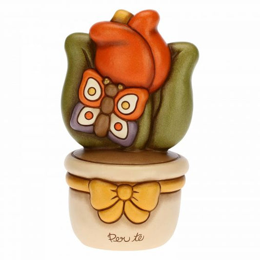 C2859H90 Decorative vase with tulip and butterfly - Per Te "This product is currently out of stock. Please contact us so we can let you know the next possible delivery date."