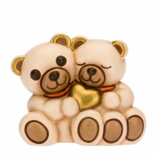 F3245H90B Teddypaar mit goldenem Herz