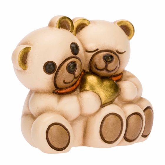 F3245H90B Teddypaar mit goldenem Herz