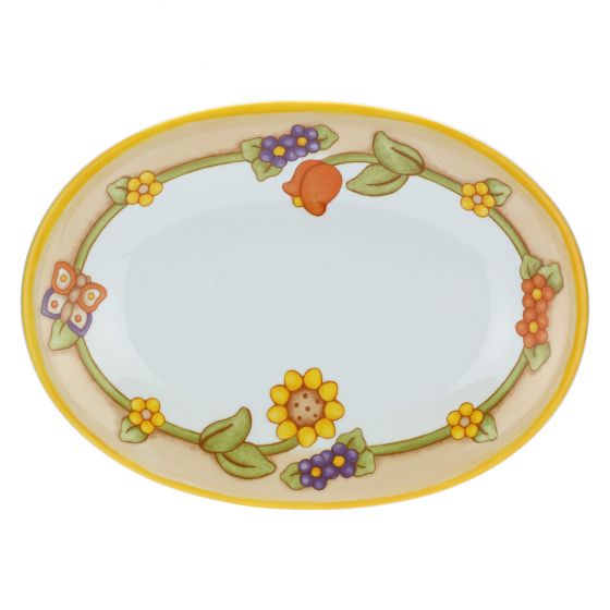 P3800E02 Ovaler Servierteller Country mit Blumen und Schmetterling „Dieses Produkt ist zur Zeit nicht am Lager. Bitte setzen Sie sich mit uns in Verbindung damit wir Ihnen den nächst möglichen Liefertermin bekannt geben können.“