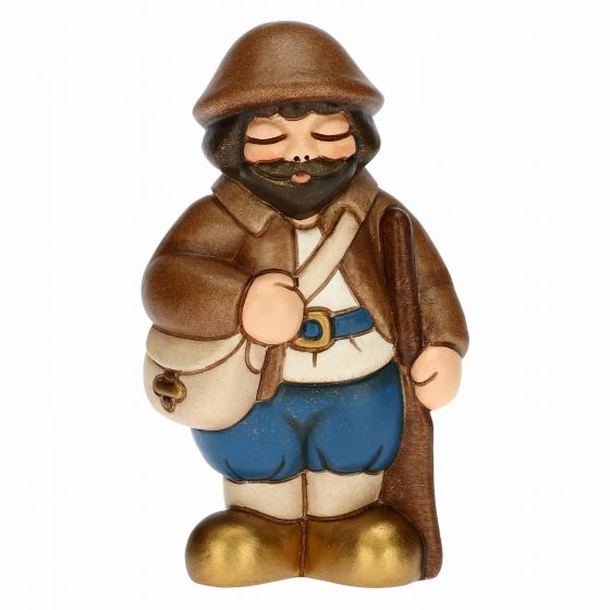 Krippenfigur Jäger zur klassischen Krippe von Thun in blau