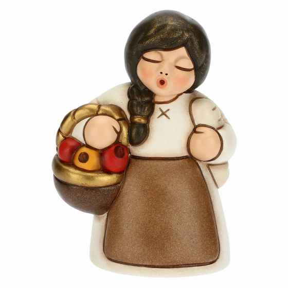 Krippenfigur Marktfrau zur klassischen Krippe von Thun in champagner