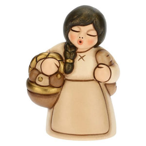 Krippenfigur Marktfrau zur klassischen Krippe von Thun in beige