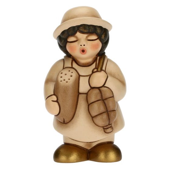 Krippenfigur Wurstwarenhändler zur klassischen Krippe von Thun in beige