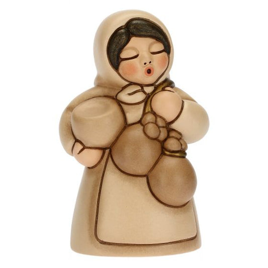 Krippenfigur Frau mit Käse zur klassischen Krippe von Thun in beige