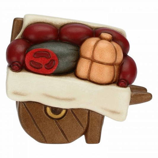 Krippenfigur Wagen mit Wurstwaren zur klassischen Krippe von Thun 
