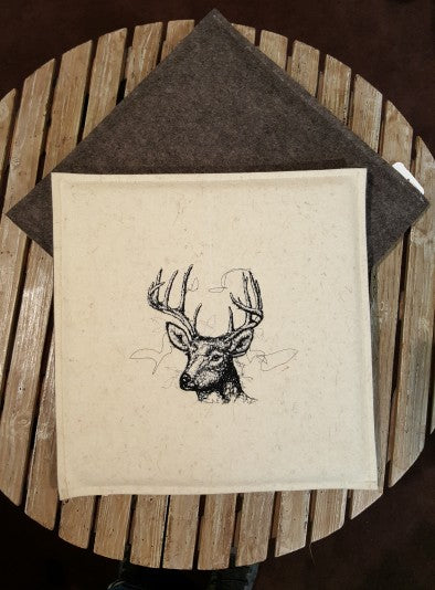 Felt seat cushion deer beige/ brown