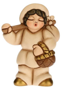 Krippenfigur Mann mit Bündel zur klassischen Krippe von Thun in beige