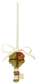 S3102H90B Schlüssel mit vierblättrigem Kleeblatt und Marienkäfer